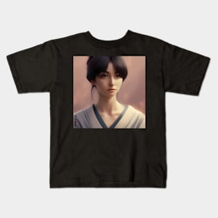 Beaux Animes Art...Beautiful Anime Girl with a Japanese uniform illustration Design Kids T-Shirt